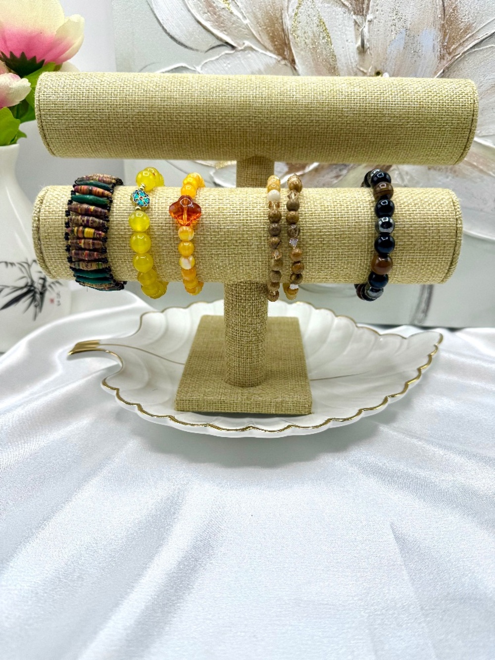 Fall Autumn Beaded Bracelet Bundle Set of 6